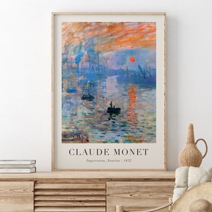 Monet Print, Impression Sunrise, Claude Monet, Monet Exhibition Poster, Printable Wall Art, Vintage Print