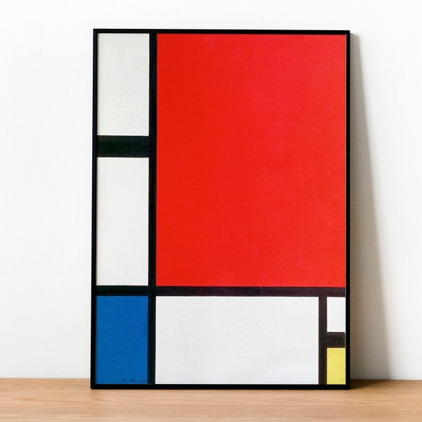 Piet Mondrian, Composition with Red, Blue, and Yellow, Piet Mondrian Poster, Modern Wall Art Print, Contemporary Art, Abstract Wall Design
