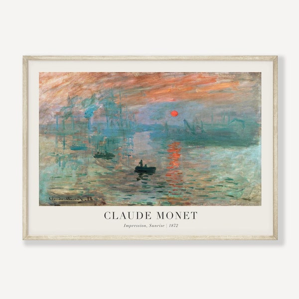 Monet Druck, Impression Sonnenaufgang, Claude Monet Malerei, druckbare Wandkunst, Ausstellungsplakat, Museumsdruck