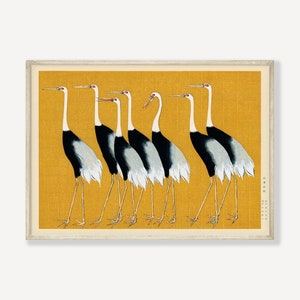Yellow Crane, Ogata Korin, Japanese Print, Digital Download, Crane Illustration, Japanese Wall Art