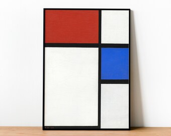 Piet Mondrian, Composition No. II with Red and Blue, Modernism, Abstract Wall Art, Geometric Poster