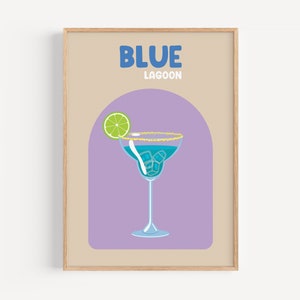 Retro Cocktail Print Set of 9, Colorful Gallery Wall Set, Bar Cart Wall