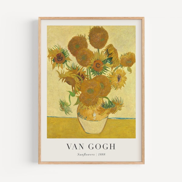 Van Gogh Print, Sunflowers Poster, Eclectic Wall Art, Vincent Van Gogh, Art Poster, Digital Print