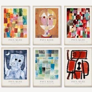 Paul Klee Set of 6 Prints, Gallery Wall Set, Paul Klee, Exhibition Poster, Abstract Art Print, Digital Download