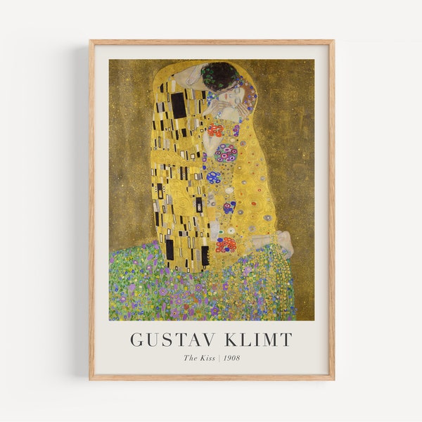 Gustav Klimt Art Print, The Kiss, Gustav Klimt Print, Gustav Klimt Wall Art, Klimt Exhibition Art Prints