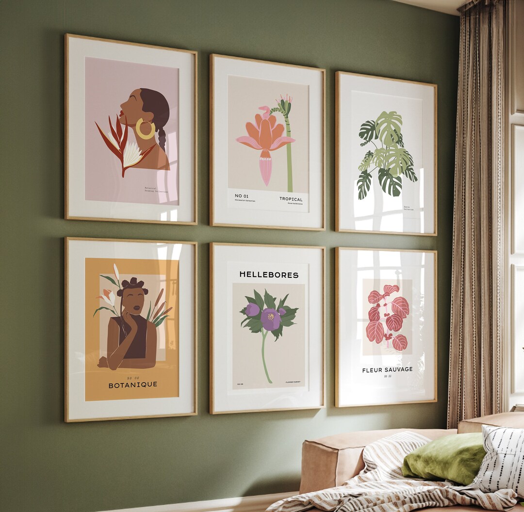 Tropical Print Set of 6, Instant Download Home Printable Art, Eclectic