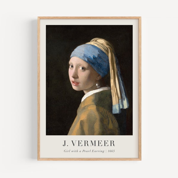 Johannes Vermeer, Girl With a Pearl Earrings, Vermeer Print, Vintage Wall Decoration, Oil Painting