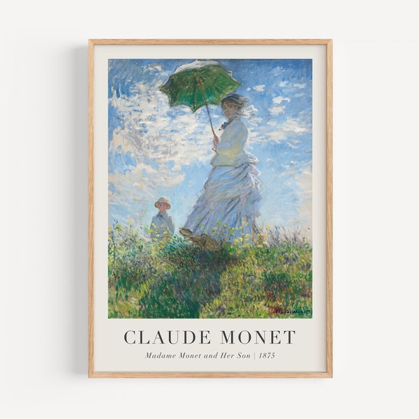 Monet Print, Claude Monet Exhibition Poster, Madame Monet and Her Son, Monet Poster, Digital Download, Floral Wall Print, Claude Monet Print