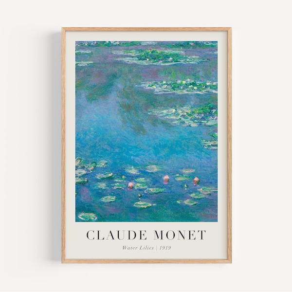 Claude Monet Druck, Seerosen, Monet Poster, Ölgemälde, Blumendruck, Wohnkultur, Strand Haus Dekor, Ausstellungsplakat, Monet Kunst