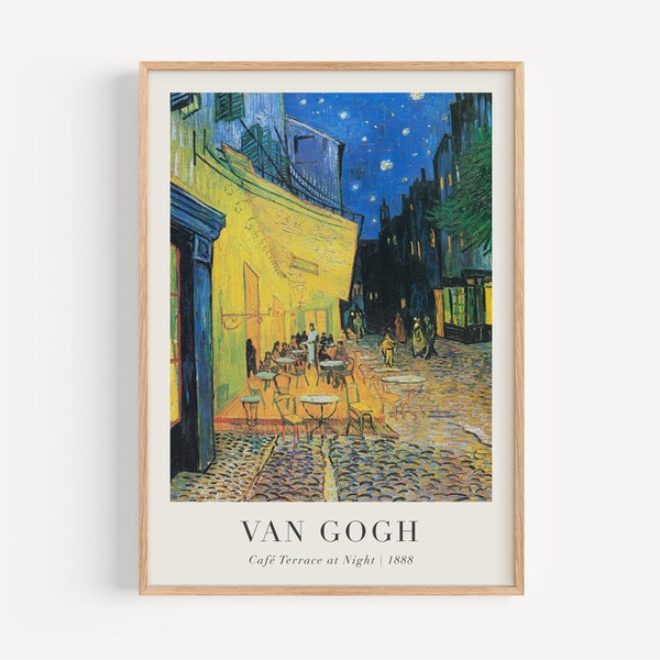 Van Gogh Print, Eclectic Wall Art, Boho Home Decor, Gallery Wall Print, Digital Print, Cafe Terrace at Night