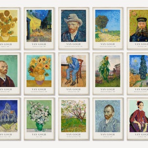 Van Gogh Print Set of 15, Gallery Wall Set, Van Gogh, Van Gogh Exhibition Poster, Printable Wall Art, Vintage Print