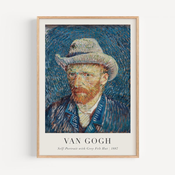 Van Gogh Print, Self Portrait, Eclectic Wall Art, Digital Print, Boho Home Decor, Art Poster