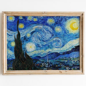 Van Gogh Print, the Starry Night, Vincent Van Gogh Print, Vintage Art ...