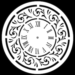 Posh Chalk Stencil Wonderland Clock 31.5 in x 31.5 in