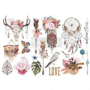 Redesign With Prima/ Bohemian Solstice Decor Transfers (3 sheets) (6&quot;x12&quot;)