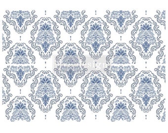 Redesign With Prima/ Dana Damask Decor Transfer Kacha (24x25" total sheet size) (cut into 2 sheets)