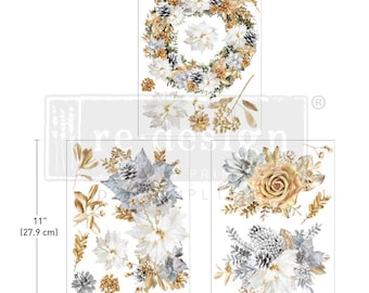 Redesign With Prima/ Decor Transfers® 8.5×11 – A GILDED MOMENT – 3 Sheets, 8.5″X11″