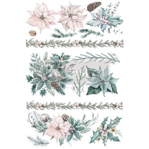 Redesign With Prima/ Evergreen Florals Decor Transfers total sheet size 24&quot;x35&quot;, cut into 3 sheets