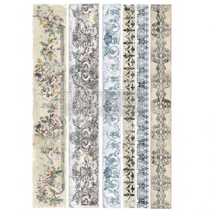 Redesign With Prima/ Distressed Borders Redesign Decor Transfers total sheet size 24&quot;x35&quot;, cut into 2 sheets