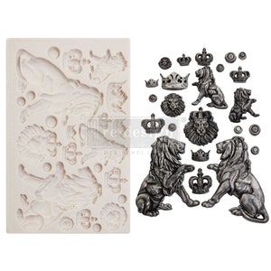 Redesign With Prima/ Finnabair Moulds - Regal Lions (1pc) (5x8")