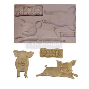 Redesign With Prima/ Farm Friends Redesign Decor Moulds 1 pc, 5&quot;x8&quot;x8mm thickness