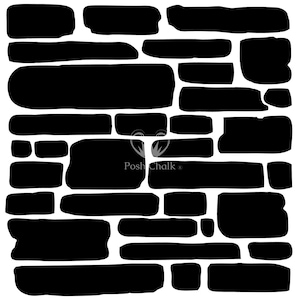 Posh Chalk "Brick Wall" Stencil 20x20in.