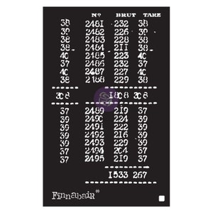 Redesign With Prima/ Book Of Numbers Finnabair Stencil 1 piece, 6&quot;x9&quot;