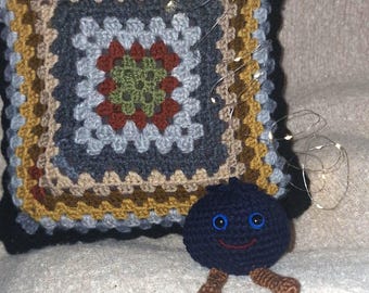 Crochet Blueberry Plushie: Amigurumi Fruit Decor, Kawaii Bookshelf Companion