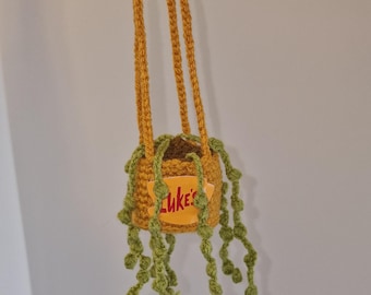 Luke's Diner Crochet Plant Hanger: Gilmore Girls Inspired Decor, Stars Hollow Coffee Lover Gift