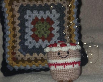 Crocheted Cake Plushie: Kawaii Amigurumi Dessert Decor, Cottagecore Toy Companion