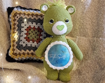 Taylor Swift Debut Era Crochet Bear: Handmade Plushie Swiftie Gift