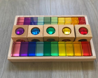 6 Sided 3D gem building blocks, acrylic blocks, limewood blocks, acrylic toys