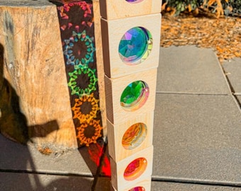 Jumbo Gem Blocks, wooden gem blocks, Gem blocks, acrylic blocks, Kaleidoscope blocks, see through gems, gemstone blocks, gemstones, lucite