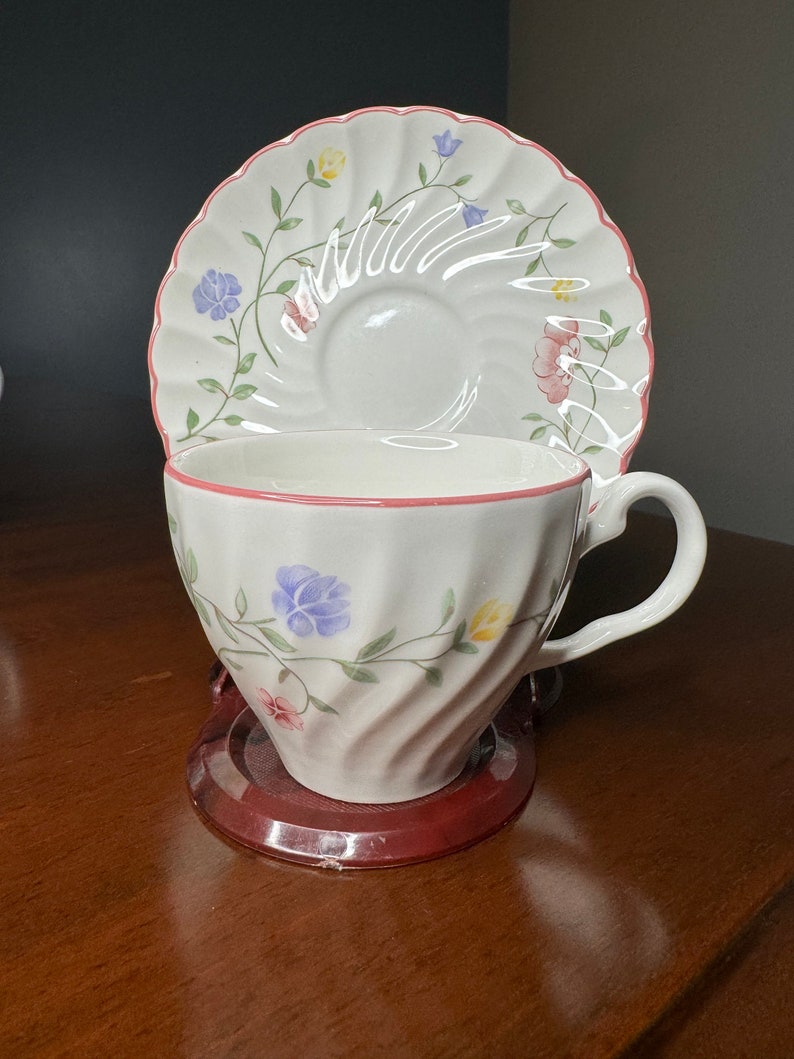 Johnson Bros Summer Chintz Tea Set 4 Teacups and Saucers and Etsy