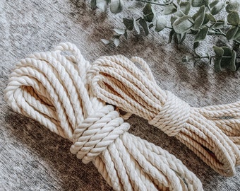 Natural Cotton Rope | Mini Bundles | 100% Cotton Twisted 3-Ply Rope | Various Sizes