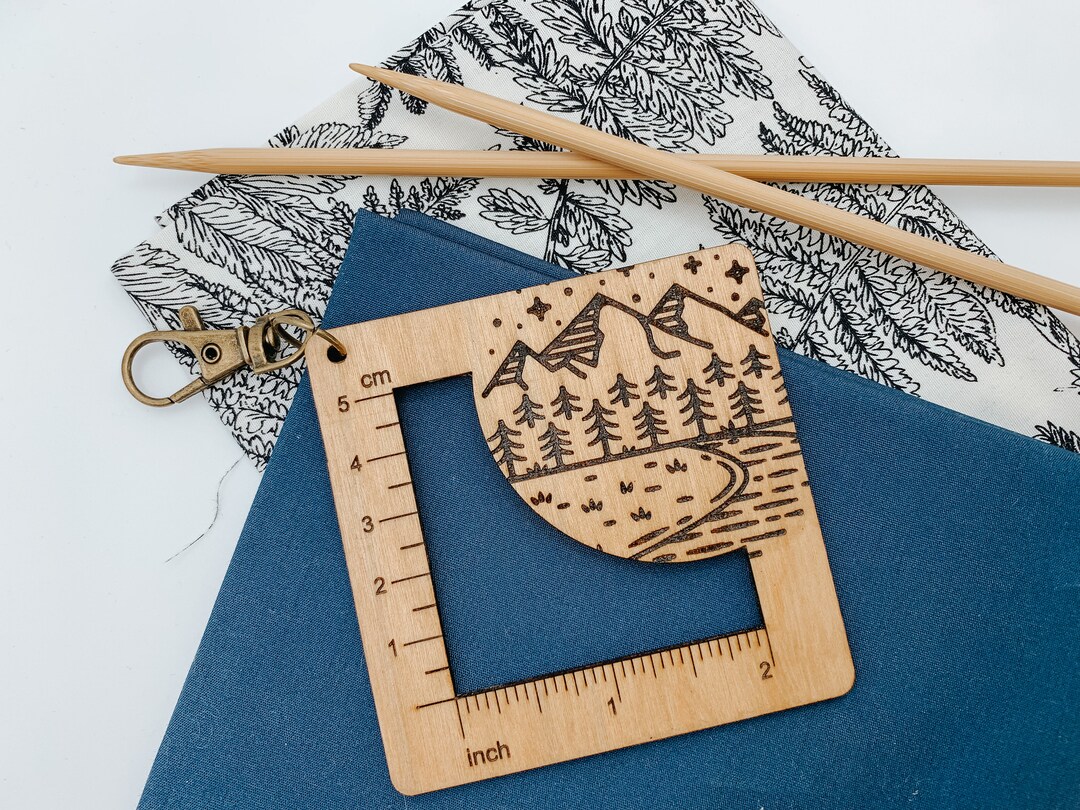 River Ruler Along the River | 2” Gauge Swatch Ruler | Measurement Tool for Knit ...