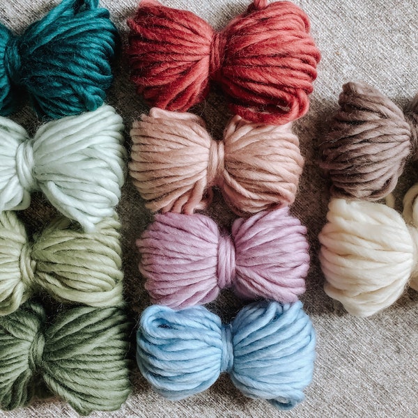 Super Soft Merino Yarn | Mini Skeins | Single Ply Chunky Art Yarn | 100% Merino Wool | 15 Yards Per Skein
