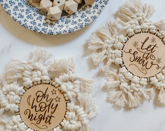 Holiday Ornament Wood Blank for Macramé Stars, Snowflakes | Macramé Findings | Charms