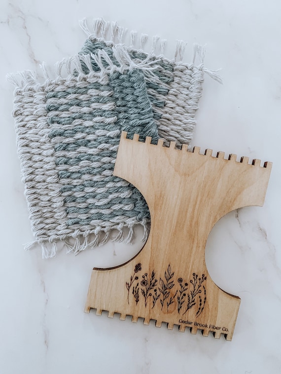 Super Mini Weaving Loom | Hand Loom for Coasters & Mug Rugs | Wood Frames for Weaving