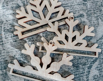 Snowflake Ornament Wood Blank for Macramé | Macramé Findings | Charms