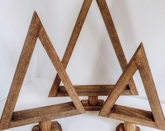 Conjunto de marcos de tejido de árboles de Navidad (hechos a pedido) / Marcos de telar triangulares / Hecho a mano ⨯ marco de madera para tejer