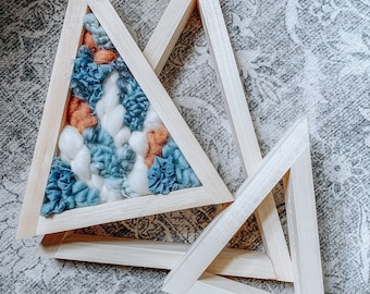 Conjunto de marcos de tejido de árbol moderno (hecho a pedido) / Marcos de telar triangular / Marco de madera hecho a mano ⨯ para tejer