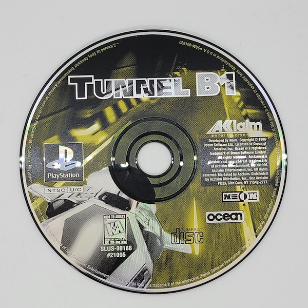 Tunnel B1 Sony PlayStation One PS1 PSX Game