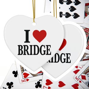 Doppelseitige Herzbrücke Ornament, ich liebe Brücke Keramik, Einzel, 3er-Pack, 5er-Pack, 10er-Pack erhältlich