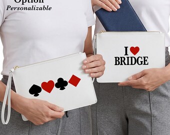 Personalized Vegan Leather Bridge Partner Clutch Set: Saffiano Finish