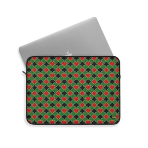 Funda para portátil con diseño de traje de tarjeta: compañero tecnológico perfecto para los amantes del bridge, regalo para el novio, tío y hermano del jugador de bridge