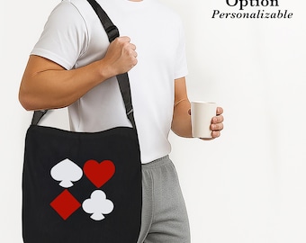 Sac fourre-tout personnalisé Bridge, sac à bandoulière pour porte-cartes, cadeau pour amateur de bridge