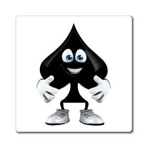 Playful Spade Card Game Magnets, Bridge Player Gifts