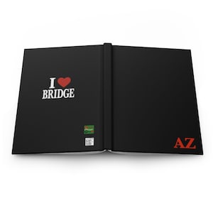 Cuaderno de tapa dura personalizado 'I Love Bridge' - Personalizado para jugadores de cartas