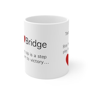 Cherished Bridge Moments, Personalized Coffee Mug, Gift for bridge partners, friends, teammates and teachers
